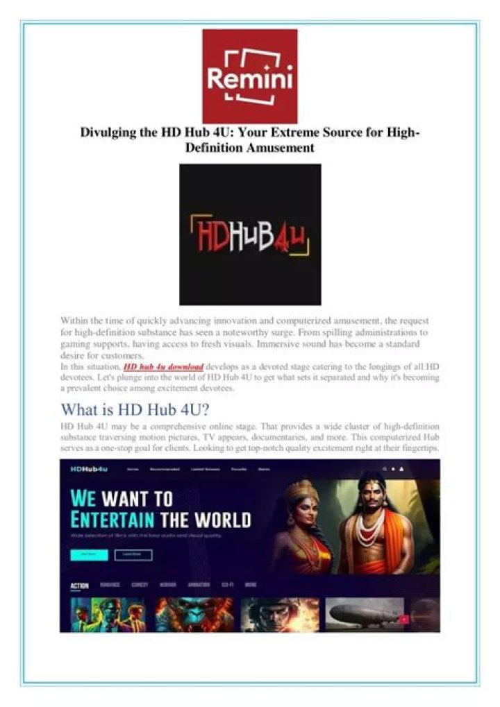 Exploring the World of HD Hub 4U: Your Go-To Source for High-Definition Content
